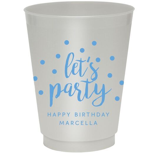 Confetti Dots Let's Party Colored Shatterproof Cups